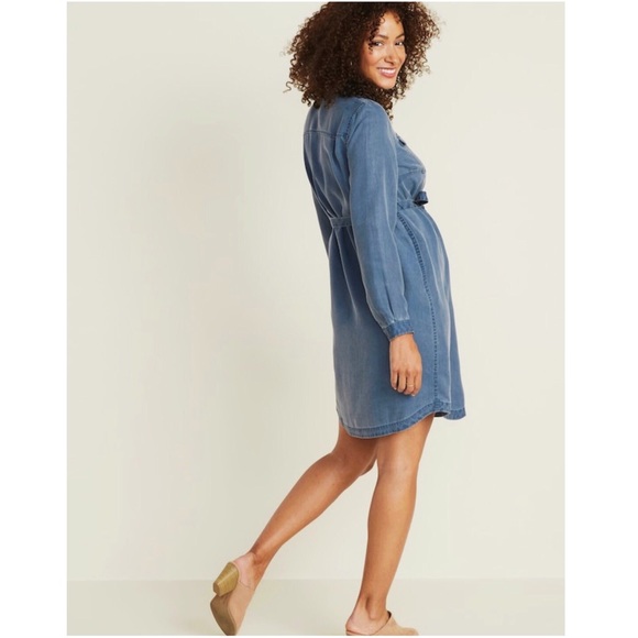 Old Navy Tie Belt Denim Dress - Picture 2 of 7